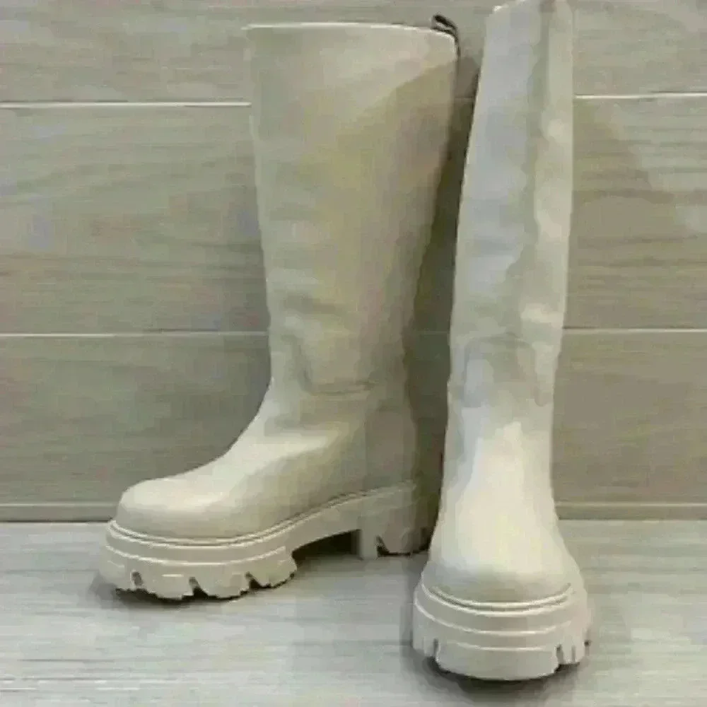 Steve Madden Priority Knee High Boots, Women's Size 5.5 M, Bone - Picture 1 of 4